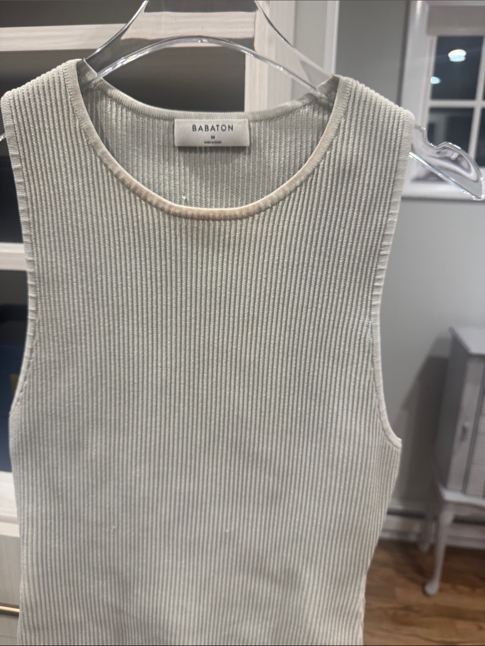 Babaton Ribbed Tank Top in Sage Green